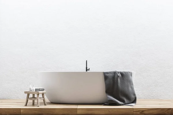 White tub in a white bathroom — Stock Photo, Image