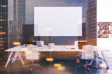 Gri duvar ofis iç, tonda poster