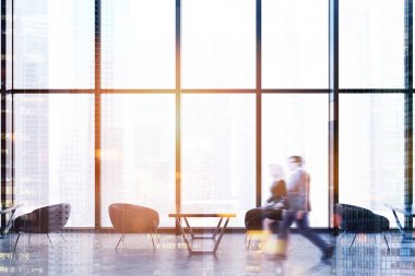 Loft ofis bekleme odası, insanlar