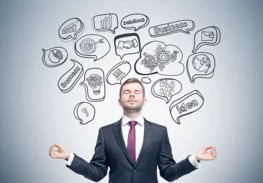 İş adamı, iş stratejisi meditasyon