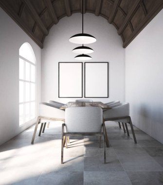 Rahat tavan Restoran iç, posterler