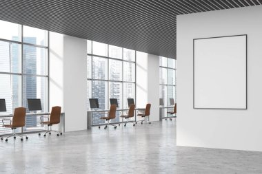 Loft beyaz açık alan office köşesi, poster