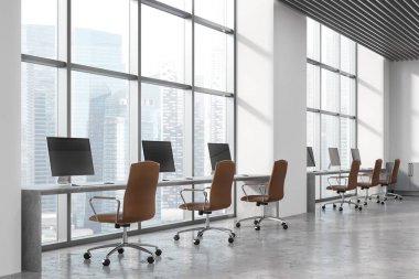 Loft beyaz açık alan office köşe