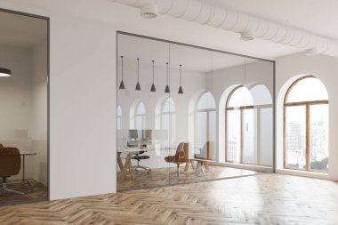 Modern beyaz duvar office lobi