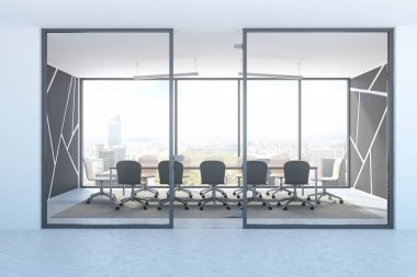 Panoramik toplantı salonu lobi cam desen