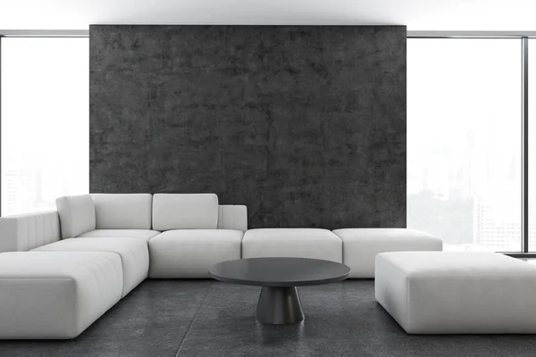 Wohnzimmereinrichtung, weißes Sofa — Stockfoto
