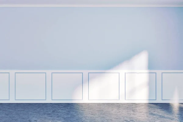 Empty room with blue walls mock up — Stock Photo, Image