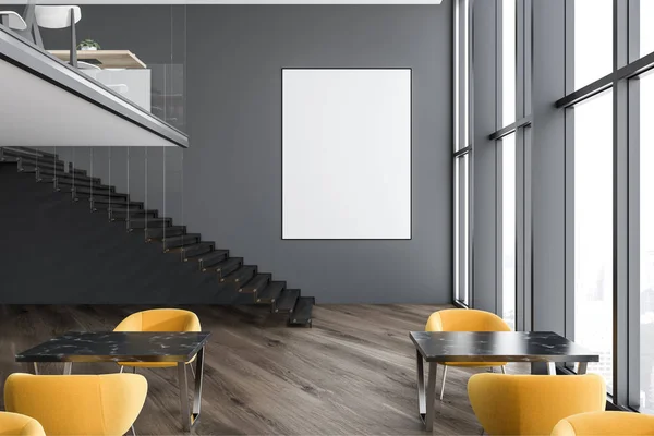 Loft gris intérieur de café moderne, affiche — Photo