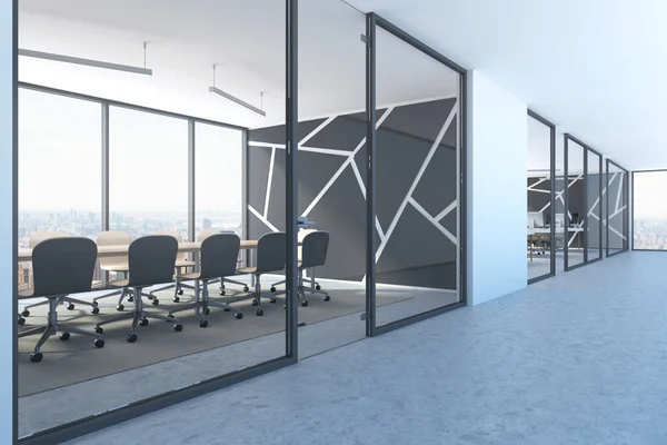 Black meeting room lobby pattern side view — Stock Photo, Image