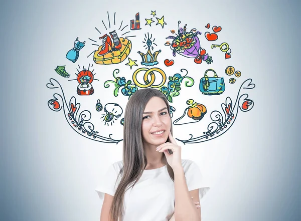 Retrato positivo de mujer joven, matrimonio —  Fotos de Stock