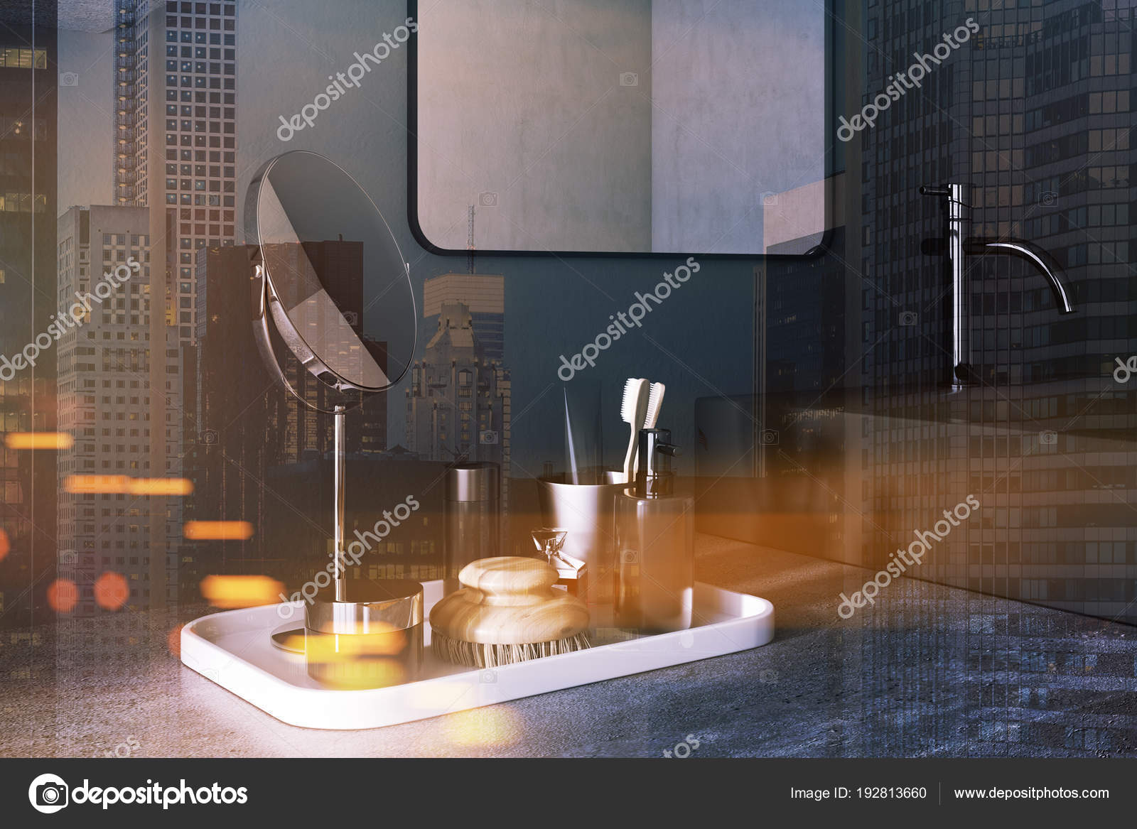 Black square bathroom sink corner toned Stock Photo by ©denisismagilov