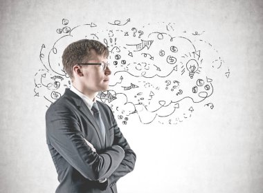 Emin çapraz silahlı işadamı, okları