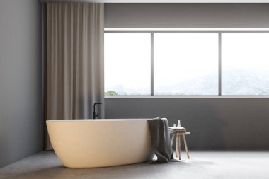 Gri banyo perdeleri kapat