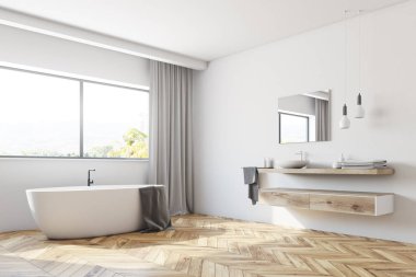 Modern beyaz banyo köşesi