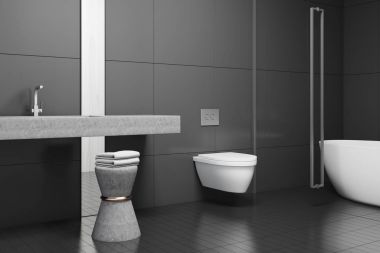 Siyah banyo iç, yan görünüm