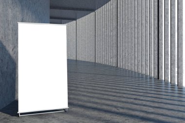 Bir poster ile beton boş Salonu