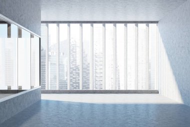 Boş ofis lobi beton duvarlar ile