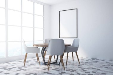 Beyaz yemek odası köşe, poster