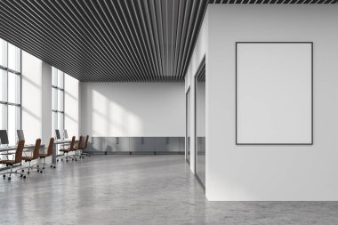 Loft beyaz açık alan ofis, poster