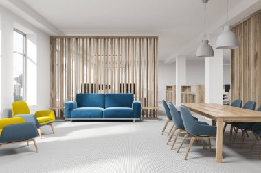 Ahşap ofis bekleme odası iç