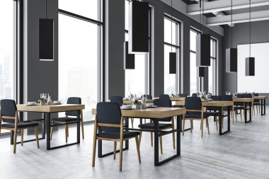 Gri duvar Restoran iç