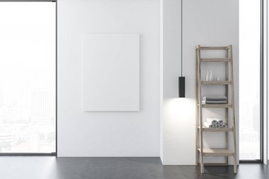 Loft beyaz banyo iç, poster