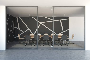 Panoramik toplantı salonu lobi siyah desen