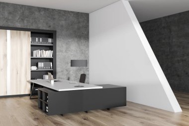 Gri Yöneticisi office köşesi, kitaplık