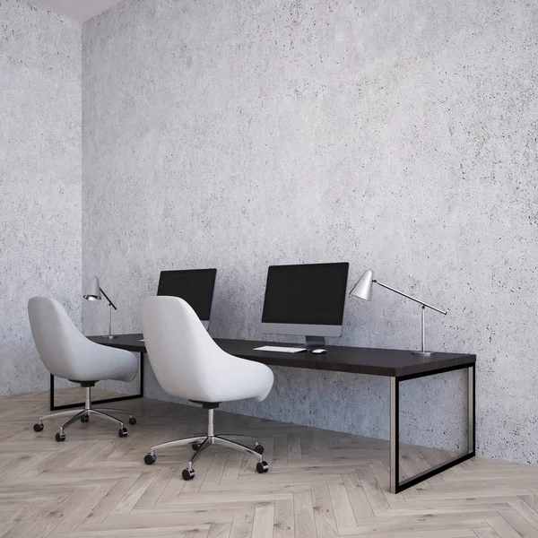 Angolo home office con due computer — Foto Stock