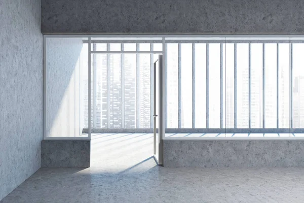 Boş ofis lobi panoramik pencereli