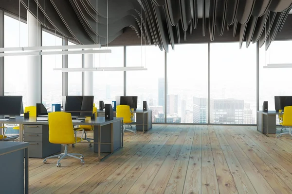 Gele stoel open ruimte kantoor — Stockfoto