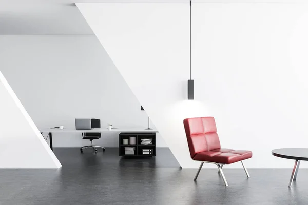 Rode fauteuil Bureau wachtkamer — Stockfoto