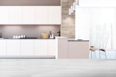 Beyaz mutfak iç, tablo yakından