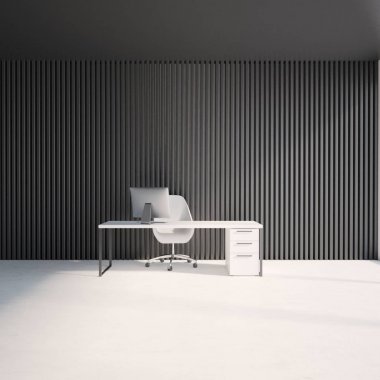 Siyah ahşap duvar lüks CEO'su office iç