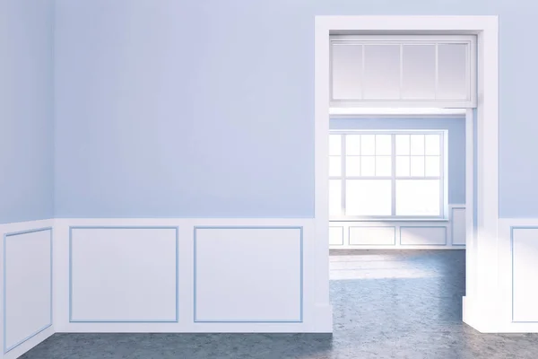 Empty apartment with blue walls — Stock Photo, Image