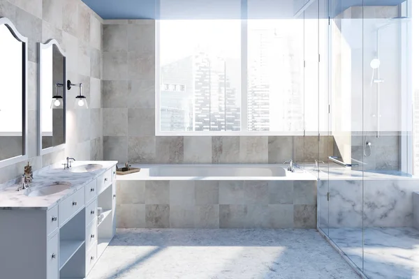 Beige tiles bathroom interior — Stock Image Beige tiles bathroom interior Stock Picture