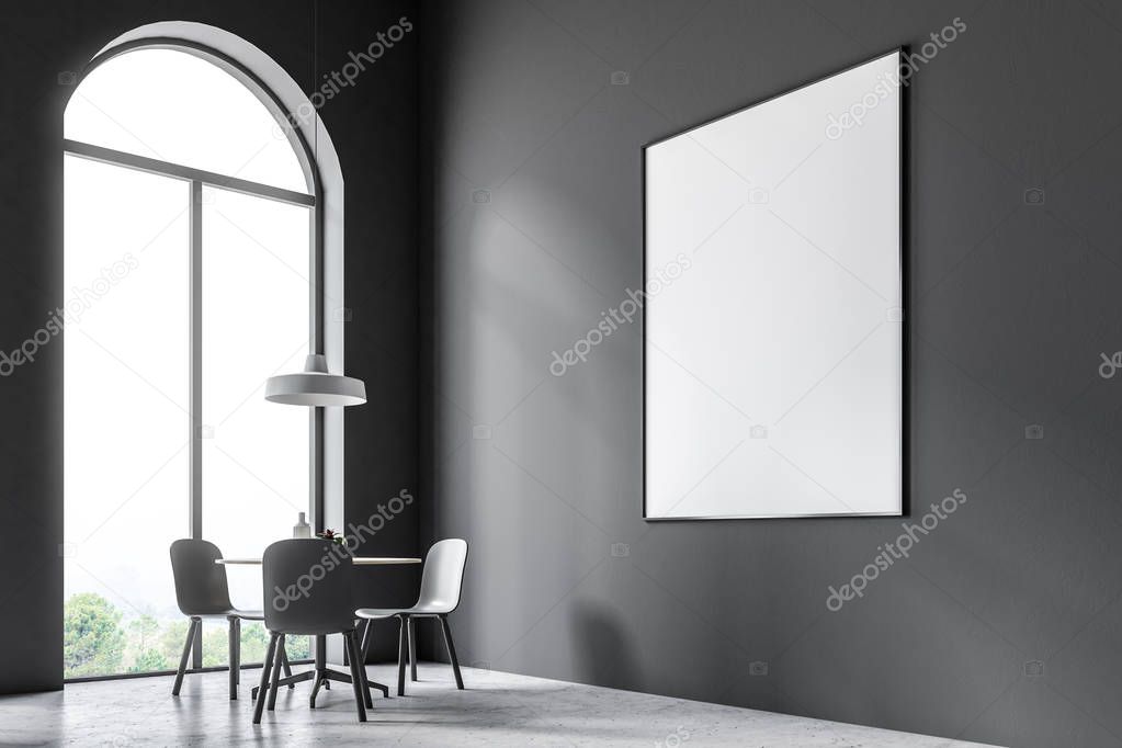 Dark gray cafe corner, poster