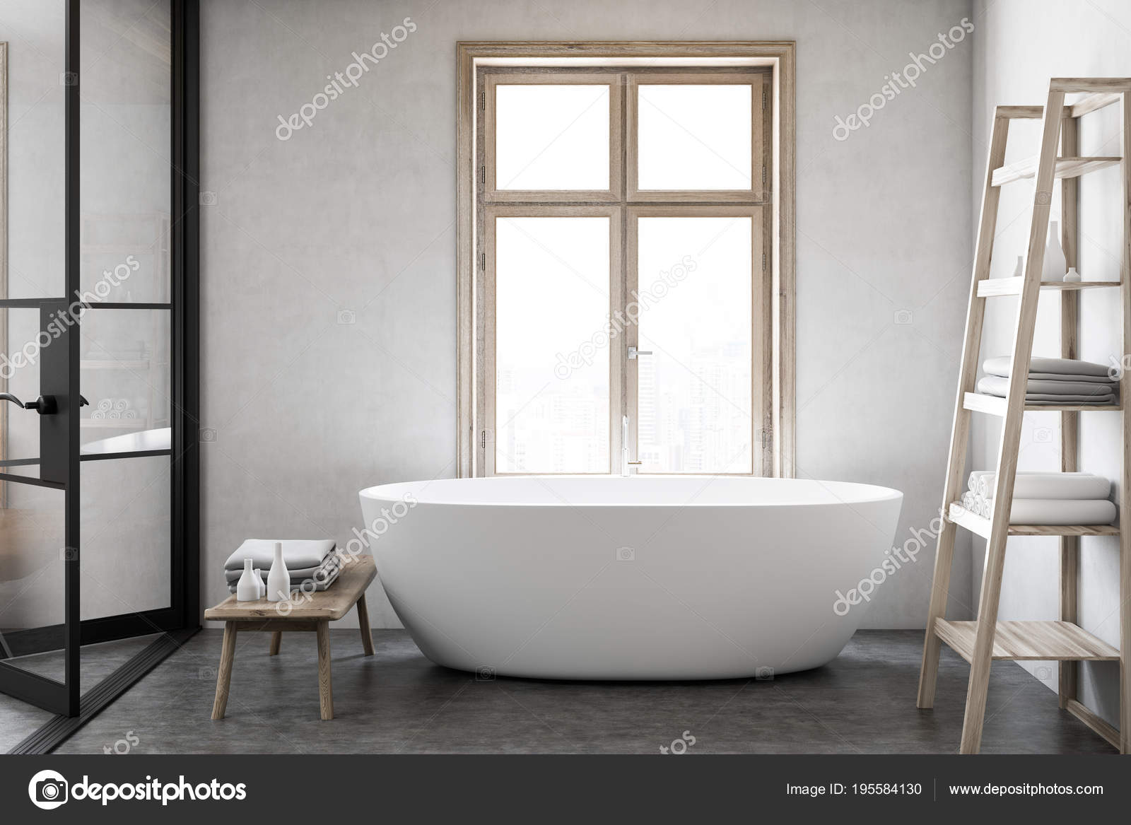 White bathtub in a luxury bathroom — Stock Photo © denisismagilov