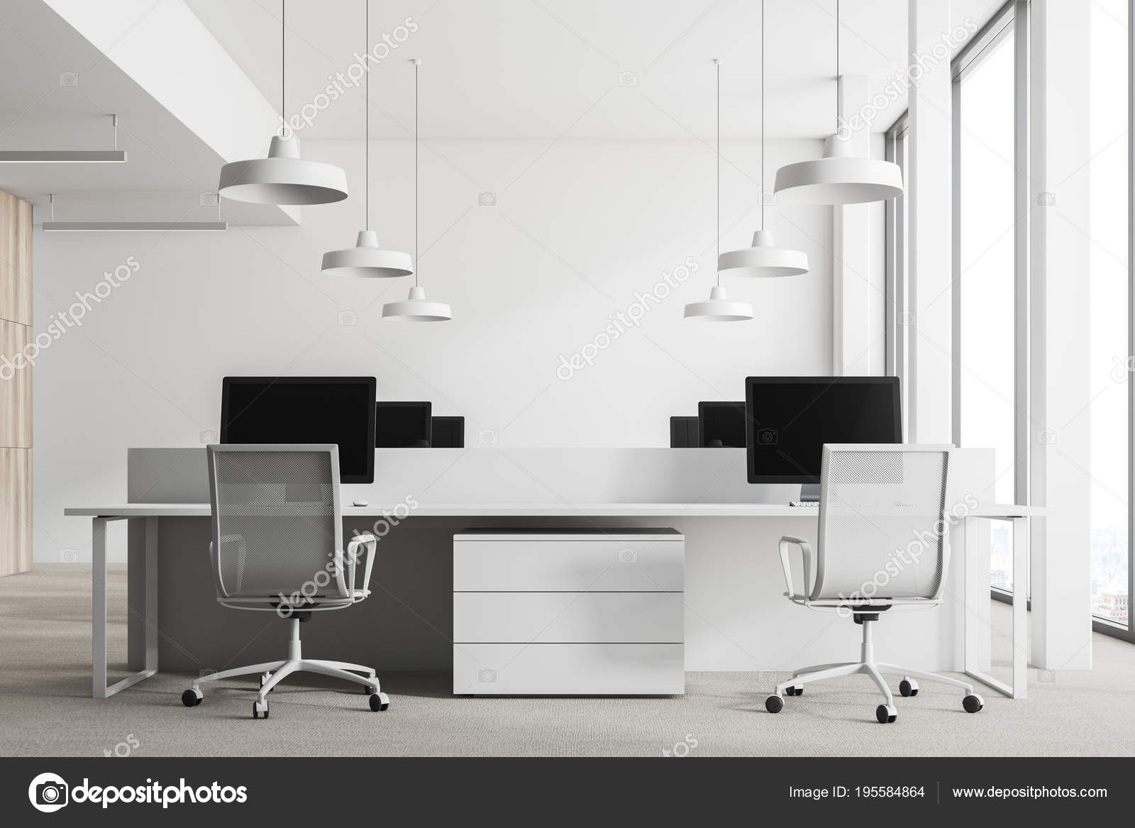 Office Desk Front View