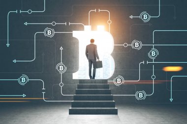 İşadamı bitcoin pazara girme