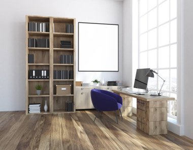 Klasik ev ofis iç, poster ışık