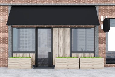 Tuğla Restoran dış ahşap kapılar