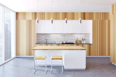 Bir çizgiyle Ahşap mutfak