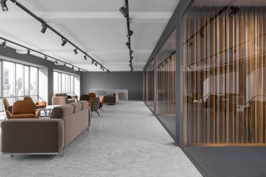 Lüks kahverengi office bekleyen rooom ve lobi