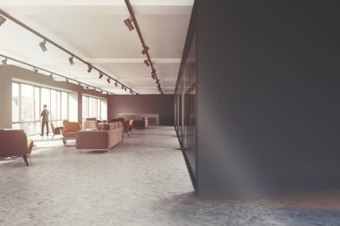 Lüks kahverengi office bekleyen rooom tonda