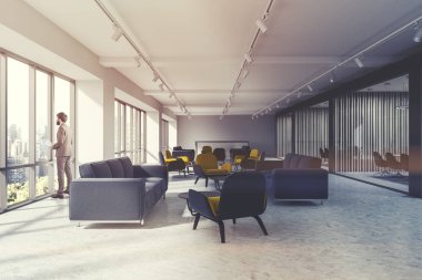 Ofis Bekleme Odası, sarı koltuk tonda