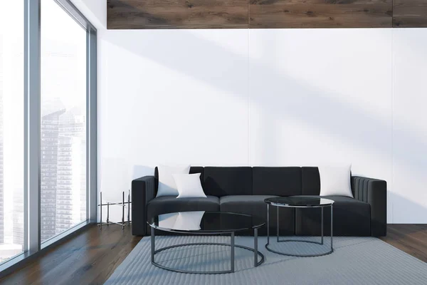 Loft weiß und schwarz Wohnzimmer Interieur — Stockfoto