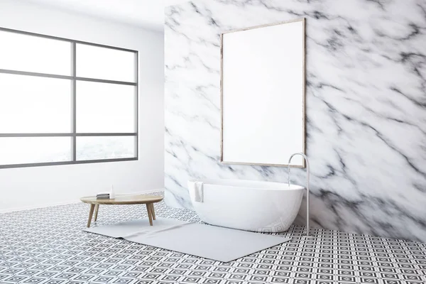 Fehér márvány fürdőszoba sarok, poszter — Stock Fotó