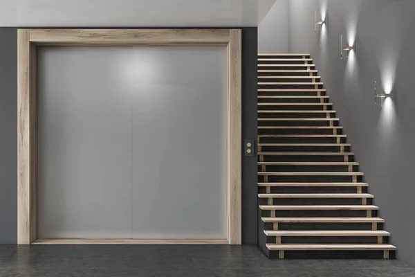 Gri birou lift hol interior — Fotografie, imagine de stoc