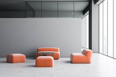 Gri ofis bekleme odası iç